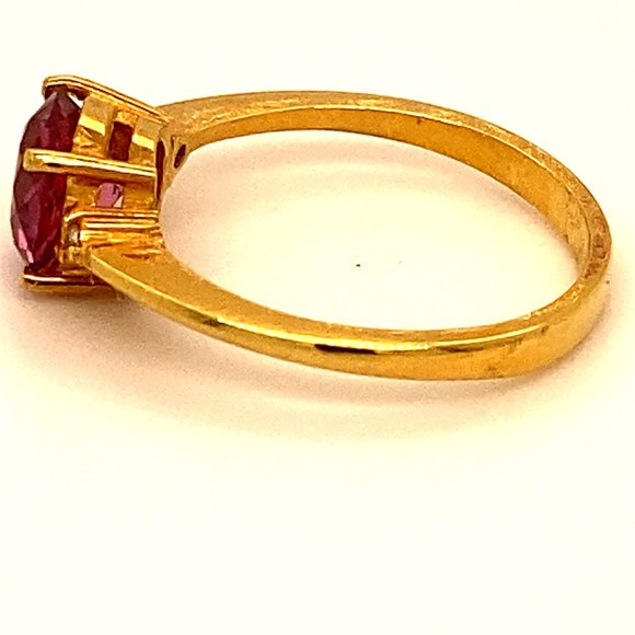 Red Mahenge Spinel 1.66ct Diamonds 18K Gold Ring - Picture 5 of 6